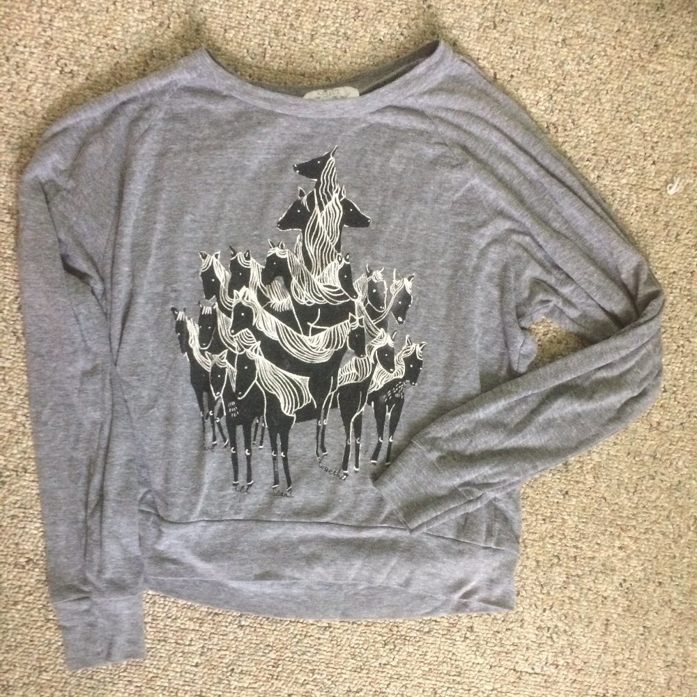 Horses Crop Long Sleeve